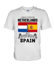 LIVE IN NETHERLANDS BEGAN IN SPAIN ROOT V-Neck T-Shirt thumbnail