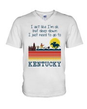 I'M OK BUT I NEED TO GO TO KENTUCKY V-Neck T-Shirt tile