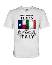 LIVE IN TEXAS BEGAN IN ITALY V-Neck T-Shirt tile