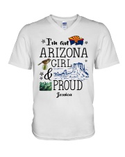 Persionalized I'm An Arizona Girl And Pround V-Neck T-Shirt tile