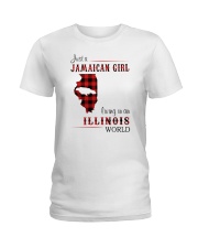 JAMAICAN GIRL LIVING IN ILLINOIS WORLD Ladies T-Shirt thumbnail