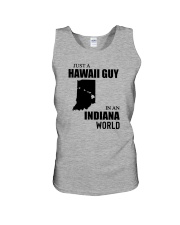 JUST A HAWAII GUY IN AN INDIANA WORLD Unisex Tank thumbnail