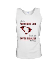 WISCONSIN GIRL LIVING IN SOUTH CAROLINA WORLD Unisex Tank thumbnail