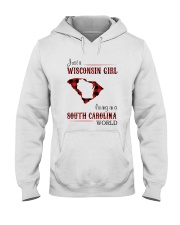 WISCONSIN GIRL LIVING IN SOUTH CAROLINA WORLD Hooded Sweatshirt thumbnail