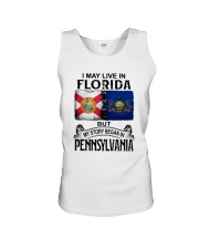 LIVE IN FLORIDA BEGAN IN PENNSYLVANIA Unisex Tank tile