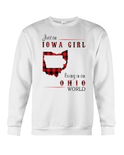 IOWA GIRL LIVING IN OHIO WORLD Crewneck Sweatshirt thumbnail