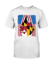 Maryland Flag In America Classic T-Shirt tile