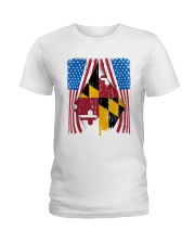 Maryland Flag In America Ladies T-Shirt tile