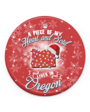 My Heart And Soul Lives In Oregon Circle ornament - single (porcelain) front