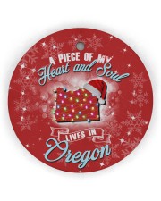 My Heart And Soul Lives In Oregon Circle Ornament (Wood tile