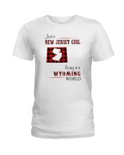 JERSEY GIRL LIVING IN WYOMING WORLD Ladies T-Shirt thumbnail
