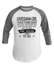 Louisiana Girl Three Sides Baseball Tee tile