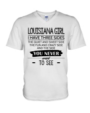 Louisiana Girl Three Sides V-Neck T-Shirt tile