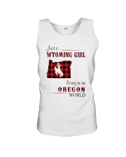 WYOMING GIRL LIVING IN OREGON WORLD Unisex Tank thumbnail