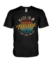 MADE IN MAINE A LONG TIME AGO VINTAGE V-Neck T-Shirt tile