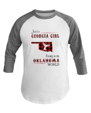 GEORGIA GIRL LIVING IN OKLAHOMA WORLD Baseball Tee tile