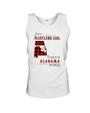 MARYLAND GIRL LIVING IN ALABAMA WORLD Unisex Tank tile