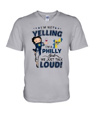 I'M A PHILLY GIRL WE JUST TALK LOUD V-Neck T-Shirt tile