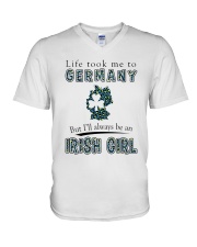 IRISH GIRL LIFE TOOK TO GERMNAY V-Neck T-Shirt tile