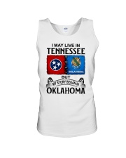 LIVE IN TENNESSEE BEGAN IN OKLAHOMA Unisex Tank tile