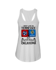 LIVE IN TENNESSEE BEGAN IN OKLAHOMA Ladies Flowy Tank tile