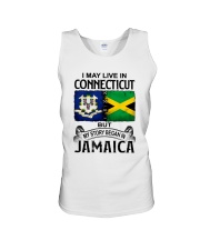 LIVE IN CONNECTICUT BEGAN IN JAMAICA Unisex Tank tile