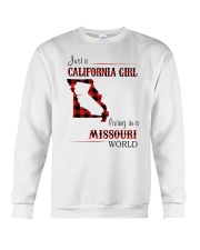 CALIFORNIA GIRL LIVING IN MISSOURI WORLD Crewneck Sweatshirt thumbnail
