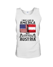 LIVE IN AMERICA BEGAN IN AUSTRIA Unisex Tank tile
