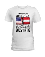 LIVE IN AMERICA BEGAN IN AUSTRIA Ladies T-Shirt tile