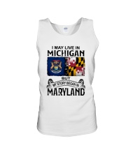 LIVE IN MICHIGAN BEGAN IN MARYLAND Unisex Tank tile