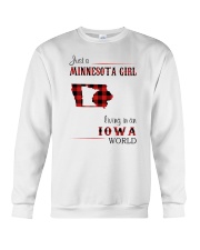 MINNESOTA GIRL LIVING IN IOWA WORLD Crewneck Sweatshirt thumbnail
