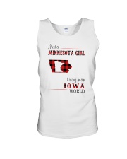 MINNESOTA GIRL LIVING IN IOWA WORLD Unisex Tank thumbnail