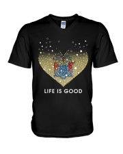 Jersey Flag Star V-Neck T-Shirt tile