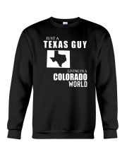 JUST A TEXAS GUY LIVING IN COLORADO WORLD Crewneck Sweatshirt tile