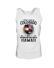 LIVE IN COLORADO MY HEART IN HAWAII MEN Unisex Tank thumbnail