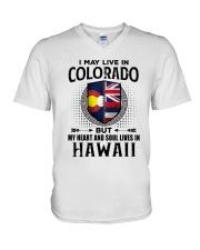 LIVE IN COLORADO MY HEART IN HAWAII MEN V-Neck T-Shirt thumbnail
