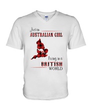 AUSTRALIAN GIRL LIVING IN BRITISH WORLD V-Neck T-Shirt tile