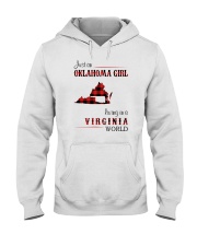 OKLAHOMA GIRL LIVING IN VIRGINIA WORLD Hooded Sweatshirt tile