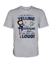 I'M A STATEN ISLAND GIRL WE JUST TALK LOUD V-Neck T-Shirt thumbnail