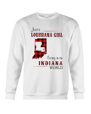 LOUISIANA GIRL LIVING IN INDIANA WORLD Crewneck Sweatshirt thumbnail