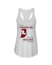 LOUISIANA GIRL LIVING IN INDIANA WORLD Ladies Flowy Tank thumbnail