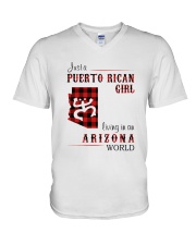 PUERTO RICAN GIRL LIVING IN ARIZONA WORLD V-Neck T-Shirt tile