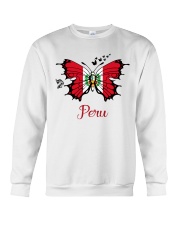 Peru Flag Butterfly Crewneck Sweatshirt tile
