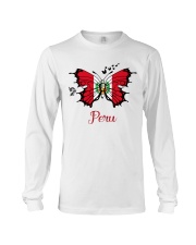 Peru Flag Butterfly Long Sleeve Tee tile