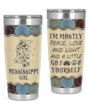 Mississippi Peace Love And Light 20oz Tumbler front