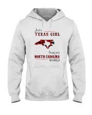TEXAS GIRL LIVING IN NORTH CAROLINA WORLD Hooded Sweatshirt tile