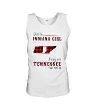 INDIANA GIRL LIVING IN TENNESSEE WORLD Unisex Tank thumbnail
