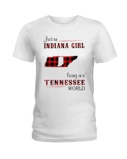 INDIANA GIRL LIVING IN TENNESSEE WORLD Ladies T-Shirt thumbnail