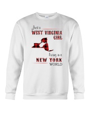 WEST VIRGINIA GIRL LIVING IN NEW YORK WORLD Crewneck Sweatshirt thumbnail