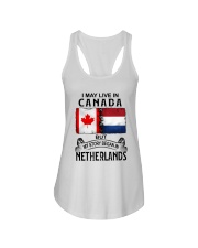 LIVE IN CANADA BEGAN IN NETHERLANDS Ladies Flowy Tank tile